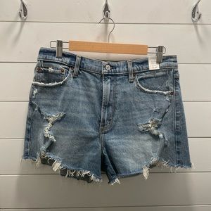 Abercrombie & Fitch High Rise Mom Shorts - medium destroy